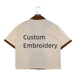 カスタム刺Embroideryボウリングコントラストカラーキューバ襟メンズシャツ - Product Image 2