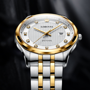 Orologio Automatico al Quarzo LOBINNI 3006 di Lusso Ultra-Sottile con Cinturino in Acciaio Inossidabile per Coppie, Prodotto in Fabbrica Cinese - Product Image 4