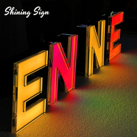 Lettres en acrylique LED en cristal de gelée, enseigne lumineuse personnalisée pour salon de beauté, bar, façade extérieure