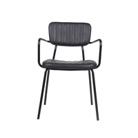 Ensemble table et chaises industriels en cuir Pu, siège en métal, pour café, salle à manger, café