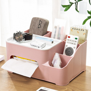 Nordic Style <b>Desktop</b> <b>Organizer</b> Tissue Box With Partitions 2L Storage Box <b>For</b> Makeup And Daily Essentials Modern Minimalist - Product Image 3