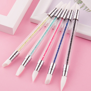 5Pcs Nail Art scultura penna doppia <span class=keywords><strong>punta</strong></span> <span class=keywords><strong>Silicone</strong></span> strass smalto per unghie intaglio penna <span class=keywords><strong>punta</strong></span> in gomma pennelli per Nail Art - Product Image 2