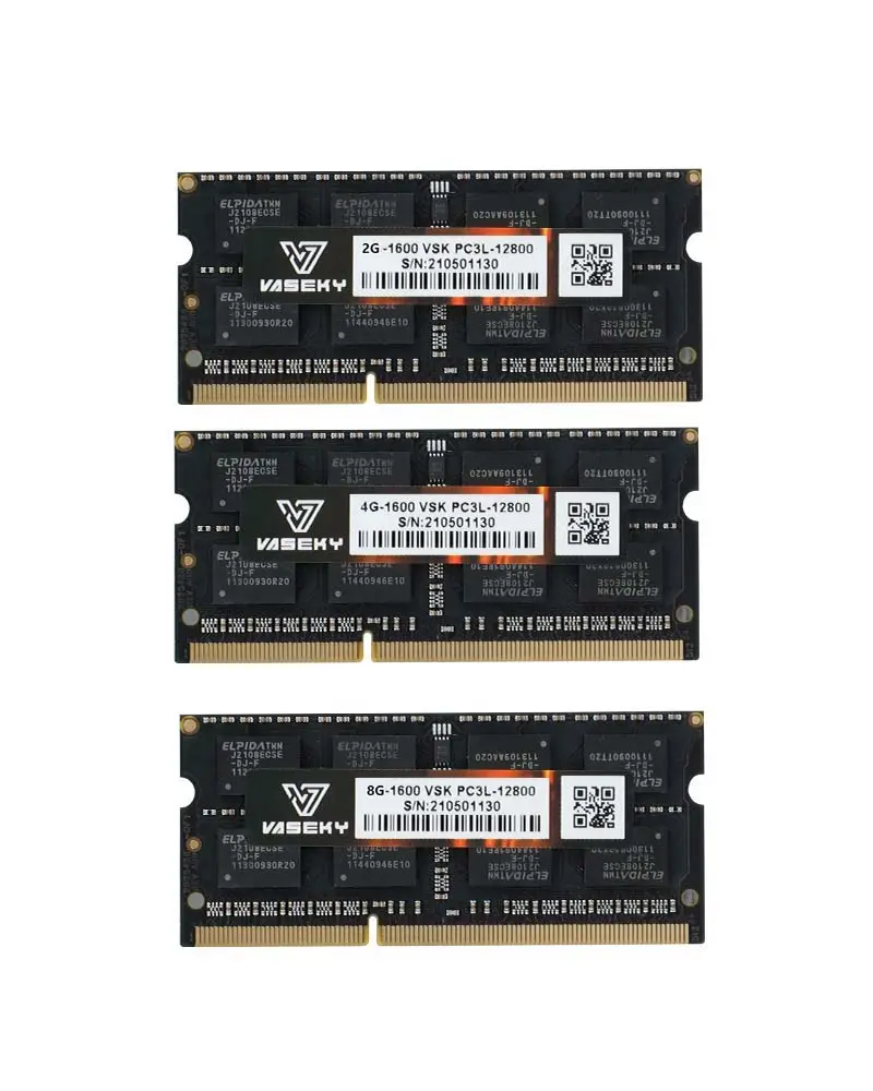 Vaseky pabrik memori RAM SO DIMM DDR3 DDR3L 8 GB 4GB 1333MHZ 1600MHZ SODIMM 8 GB 1.35V untuk laptop Memoria Ram DDR4 8 GB Notebook