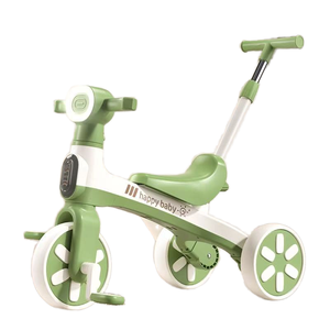 Triciclo de Acero 2025 <span class=keywords><strong>para</strong></span> Niños, <span class=keywords><strong>Carrito</strong></span> de Empuje <span class=keywords><strong>para</strong></span> Bebés de 3 Ruedas <span class=keywords><strong>con</strong></span> Luces Ajustables, Música y Funciones de Juguete Educativo Ecológico - Product Image 1
