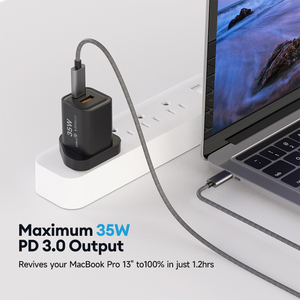 Chargeur familial Vina 35W GaN double ports PD QC4.0 prises US/EU/UK charge simultanée <span class=keywords><strong>iPhone</strong></span> Smartwatch charge - Product Image 2