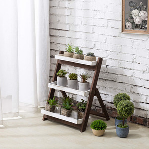 Estantes decorativos Estantería <span class=keywords><strong>Escalera</strong></span> Planta Flor Inclinación Estante <span class=keywords><strong>de</strong></span> <span class=keywords><strong>madera</strong></span> independiente <span class=keywords><strong>Escalera</strong></span> <span class=keywords><strong>de</strong></span> 3 niveles Soportes Maceta Estantes para plantas - Product Image 3