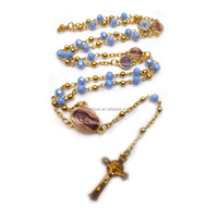 Collier de prière chrétien personnalisé, pendentif de mode, perles, corde, croix de Jésus, Vierge Marie, pour cadeau, fiançailles