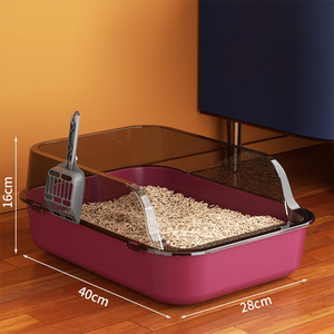 Extra-Large High-Rim Splash-Proof Cat Litter <b>Box</b> - Jumbo Cat Toilet Factory <b>Drop</b>-Shipping - Product Image 2