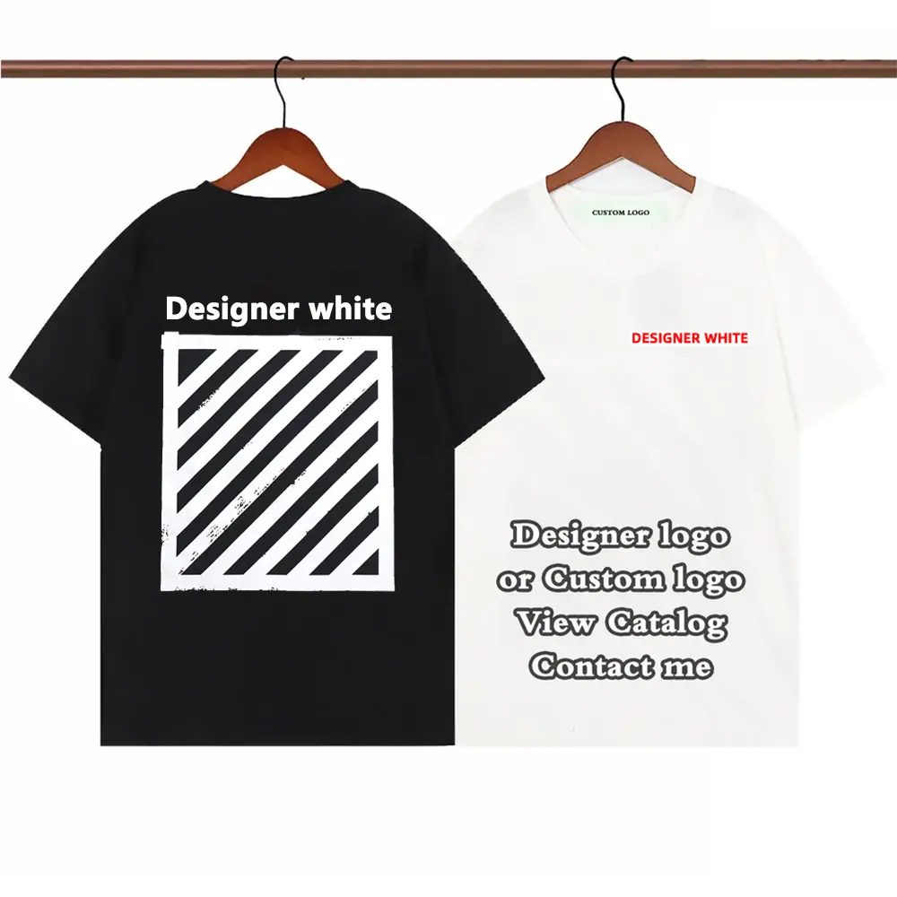 Nieuwe Off 2022 Groothandel Hoogwaardig 100% Katoen Wit Custom Kleding Heren Met Print Unisex T-Shirt Met Korte Mouwen