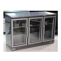 Mini refroidisseur de barre de commande numérique économe en énergie commercial à 3 portes porte en verre de refroidisseur de boisson de bureau/dessus de Table à température unique
