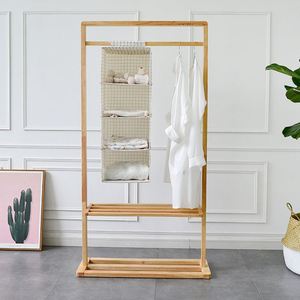 Sac de rangement pour armoire, design classique 2026, en tissu coton et lin, pour vêtements de dortoir, suspendu, avec crochet multicouche tridimensionnel - Product Image 5