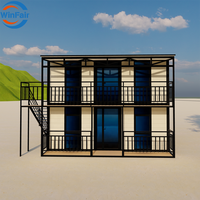 Maison conteneur modulaire préfabriquée pliable et extensible WinFair Barndominium à toit plat à deux étages pour bungalow en bord de mer