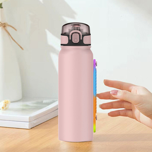 SilverJet Stainless Steel <b>Vacuum</b> Flask 550ml Dual Wall Insulated <b>Portable</b> For Outdoor Travel With Elastic Strap - Product Image 5