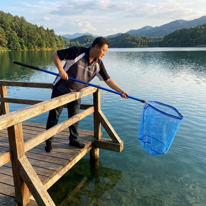 En gros Épuisette pliable pour carpes, poissons-chats et brochets, avec filet anti-accrocs enduit de PVC, pour gros poissons, avec sac - Product Image 1