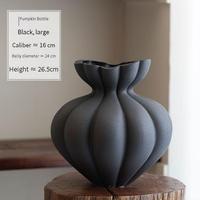 Jingdezhen noir blanc citrouille en céramique fait à la main écologique sur vitrage moderne minimaliste Vase ornement de table fleur arrangeur