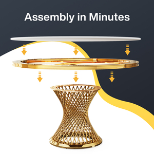 Tribesigns Italian Gold Stainless Steel Leg Dininer <strong>Tables</strong> Modern <strong>Round</strong> Sintered Stone Rock Plate <strong>Table</strong> <strong>Table</strong> - Product Image 4