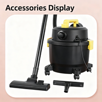 Aspirateur Commercial Humide/Sec 23KPA, Réservoir 15L, Souffleur 3-en-1, Kit de Nettoyage 9 Pièces pour Tapis, Atelier, Garage et Sols