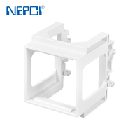 Soporte de Montaje en Riel DIN para Módulos de Enchufe de 45x45 mm, Marco Modular de Plástico para Tomas Industriales Europeas