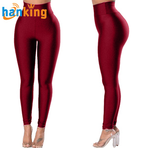 Ehanking <strong>Women</strong> Casual <strong>Wet</strong> <strong>Look</strong> <strong>Leggings</strong> Black High Waist Fitness Ankle-Length <strong>Leggings</strong> Running Gym Stretch Slim Shiny Trousers - Product Image 4