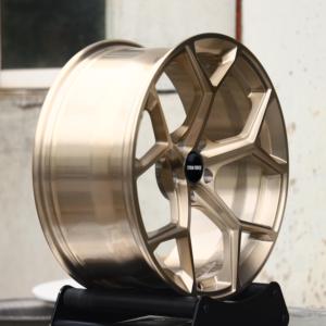 Rines TITAN FORCE 19x9 20x10 21x9.5 21x10.5 5x112 Forjados a Medida en Oro Transparente Pulido para Audi Q8 RSQ8 e-tron GT A8 S8 - Product Image 4