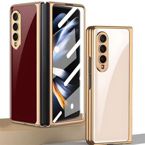 Funda con tapa protectora completa de Color de vidrio galvanizado de lujo <span class=keywords><strong>Z</strong></span> Fold <span class=keywords><strong>4</strong></span> para <span class=keywords><strong>Galaxy</strong></span> <span class=keywords><strong>Z</strong></span> Fold 5 Funda para teléfono móvil de nuevo diseño - Product Image 1