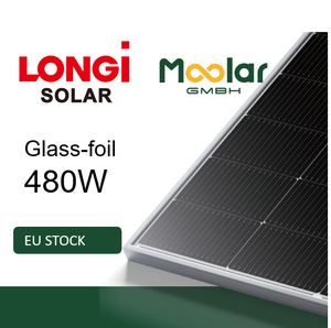 แผงโซลาร์เซลล์ LONGi 480W รุ่น Hi-MO X10 LR7-54HVB สีดำทั้งหมด แบบโมโนเฟเชียล กระจกฟอยล์ชนิด N-Type มีสินค้าในยุโรป เหมาะสำหรับติดตั้งบนหลังคาบ้าน - Product Image 1