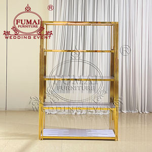 ชั้นวางไวน์สแตนเลสสีทองสำหรับงานแต่งงาน - Product Image 6