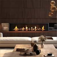 Cheminée électrique intelligente de 60 pouces au bio éthanol Style designer moderne en acier autoportante avec foyer personnalisé pour l'intérieur