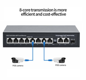 Switch PoE standard PSE 8 ports 1000 Mbps, 8 PoE+ 2 Gigabit Uplink + 1 port SFP, 120 W, non géré, alimentation IEEE802.3AF/AT, VLAN - Product Image 3