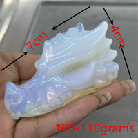 Tête de dragon en opalite sculptée à la main, artisanat en cristal, pierre polie, opalite blanche, statue pour décoration intérieure, cadeaux