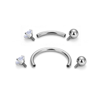 Perhiasan Tubuh Titanium G23 ASTM F136 untuk Fashion, Anting Tindik Alis, Septum, dan Hidung