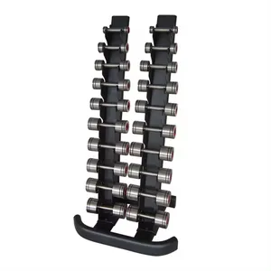 Dinuo Fitness Commercial Gym Heavy Duty 10 Pair Vertical Dumbbell Tower Rack Storage Stand For Chrome Dumbbell Set