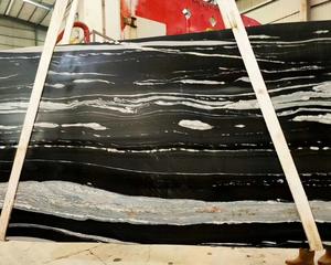 Batu marmer lembaran kuartz hitam Brazil Casablanca untuk atasan meja dapur - Product Image 4