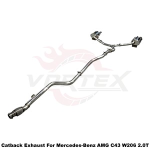 Vortex High-Velocity Stainless Steel <b>Exhaust</b> System Engine Power Upgrade For Mercedes-Benz AMG W206 C43 2.0T - Product Image 4