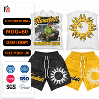T-shirt sans manches imprimé par transfert thermique personnalisé, short en nylon imprimé numériquement, ensemble short et t-shirt avec motif logo personnalisé