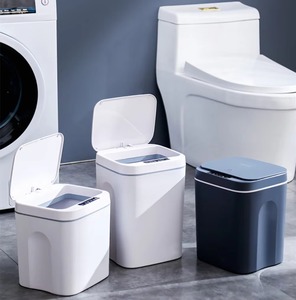 Poubelle intelligente 16L avec capteur automatique, poubelle sans contact étanche avec lumière LED pour cuisine et salle de bain - Product Image 6