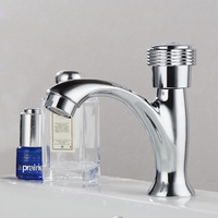 Robinet de lavabo à bouton-poussoir chromé à fermeture automatique avec temporisation pour toilettes publiques et lavabos commerciaux