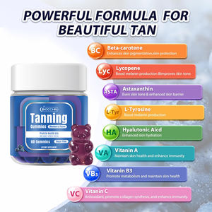 Gomme Abbronzanti OEM - Integratore Autoabbronzante ad Azione Rapida Senza Sole - Supporto per l'Abbronzatura Orale con Beta <span class=keywords><strong>Carotene</strong></span>, Licopene e Vitamine - Product Image 2