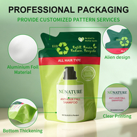 Pochette Doypack multicouche biodégradable imprimée en rotogravure personnalisée 500ML/1L pour recharge de lessive liquide, shampoing et savon liquide pour les mains