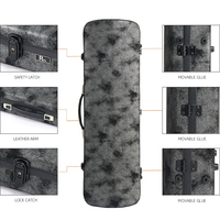 Étui pour violon Start13-OV 4/4, coque rigide en fibre de verre, compression, antichoc, étanche, durable, portable avec 4 loquets en nickel noir