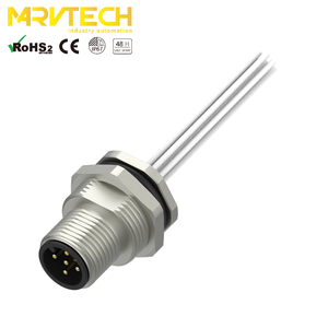 สำหรับน็อตเชื่อมต่อทองเหลืองชุบนิกเกิล IEC 6P/12P IP67 60V 4A - Product Image 1