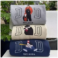 Sweat-shirts brodés personnalisés pour mère, père, couples, famille, animaux de compagnie, amis, photos de groupe brodées colorées sur sweat-shirts et t-shirts
