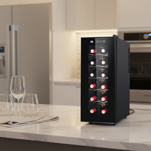 Enfriador de Vino Eléctrico, <span class=keywords><strong>Nevera</strong></span> Termoeléctrica Integrada para <span class=keywords><strong>12</strong></span> <span class=keywords><strong>Botellas</strong></span>, 32L - Product Image 2