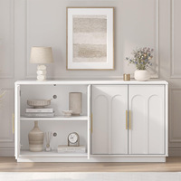 Buffet autoportant en MDF, hauteur réglable, design moderne et luxueux, grande capacité de rangement, avec quatre portes