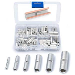 Terminales de tubo para ingeniería química, 0.5-10mm 22-10 AWG, de cobre prensado en frío, tipo valla, 100 unidades, estilo europeo - Product Image 1