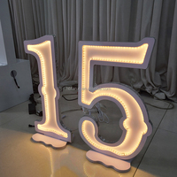 Lettres lumineuses en PVC de grande et petite taille pour anniversaire, décoration, mariage, fournitures de fête, prix bas, usine Furun
