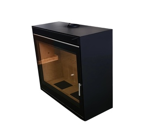 Stufa a Legna Moderna in Acciaio per Interni <span class=keywords><strong>con</strong></span> Rivestimento Elegante, <span class=keywords><strong>Riscaldamento</strong></span> Invernale Stile Arredamento - Product Image 1