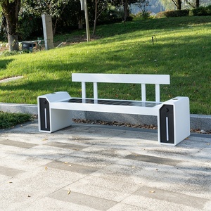 Banco de <span class=keywords><strong>Parque</strong></span> con Estructura de Hierro y Energía Solar, Música Bluetooth, Carga Inalámbrica, Asiento Inteligente con WiFi, Luz, Diseño Moderno, Sin Necesidad de Cableado - Product Image 1