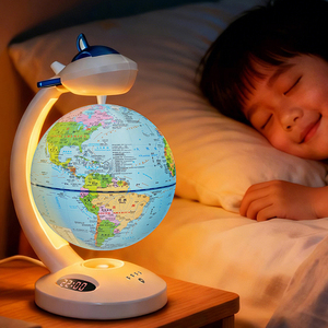 Lámpara Nocturna LED con Reloj Digital y Geografía Educativa, Giro Automático de 360° °   Globo Terráqueo Flotante de Levitación Magnética Giratorio con Bluetooth - Product Image 4