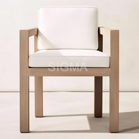 Fauteuil de salle à manger d'extérieur Sigma en teck massif, ergonomique, confortable et écologique pour jardin, restaurant, hôtel